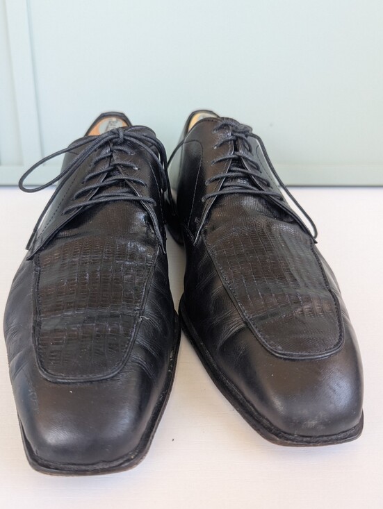 Belvedere Other - Black Textured Leather Derby Oxfords